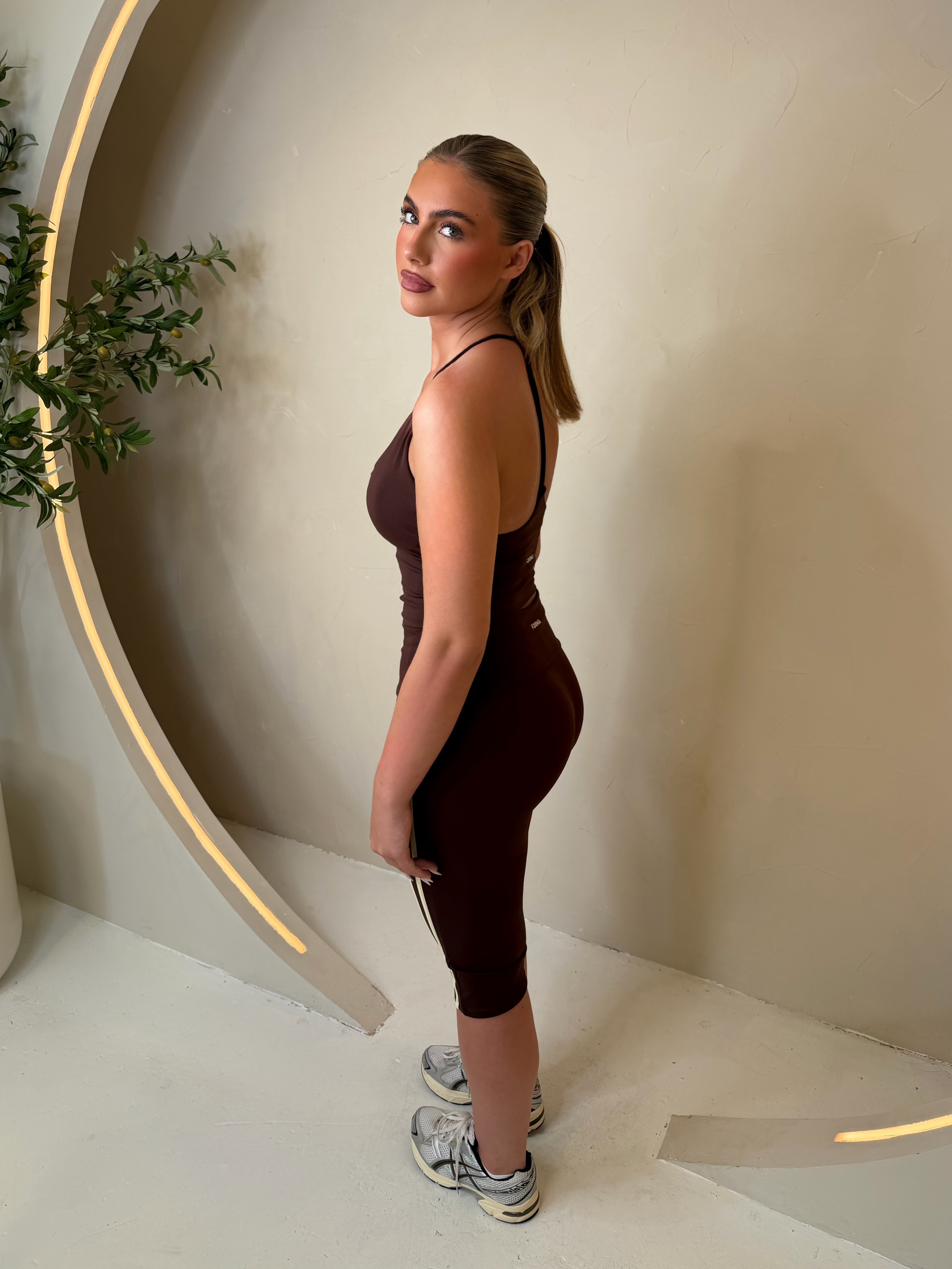 Forma Align Mocha Fold Over Capri Set
