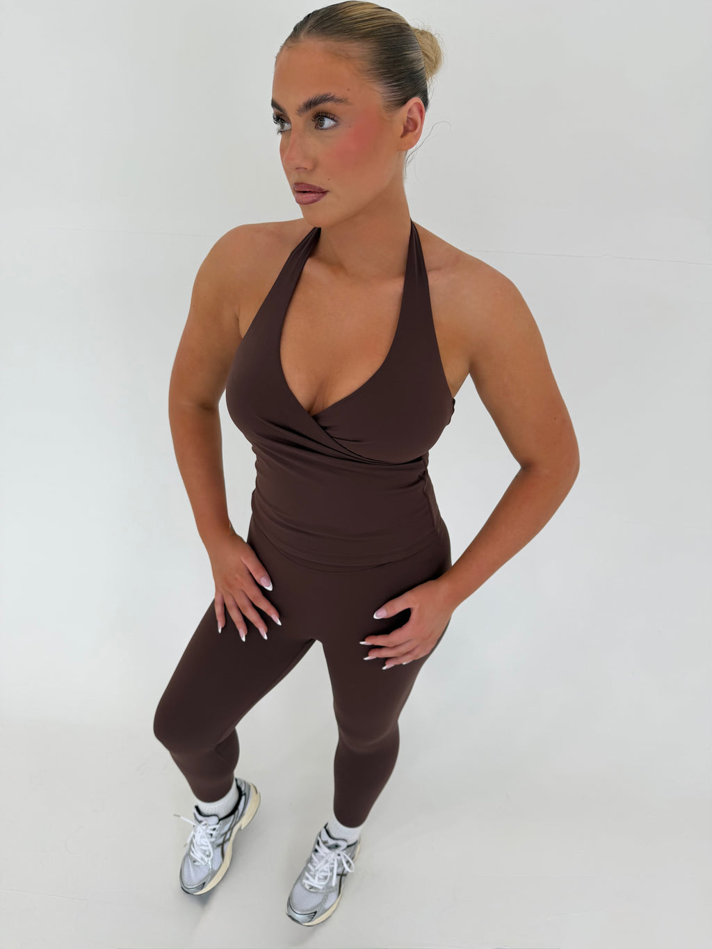 Forma Mocha SkinForm Sculpt V-Neck Activewear Set