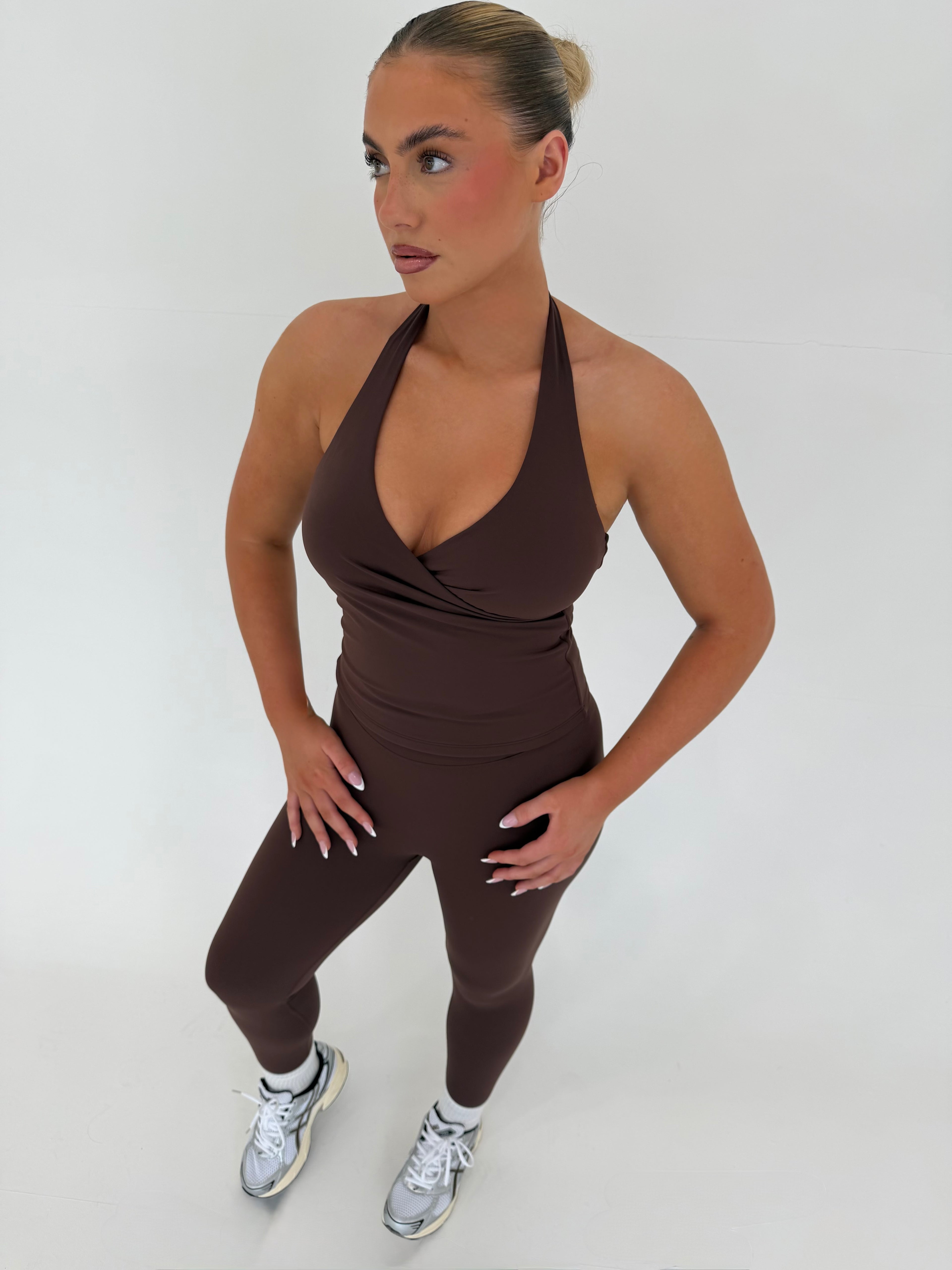 Forma Mocha SkinForm Sculpt V-Neck Activewear Set