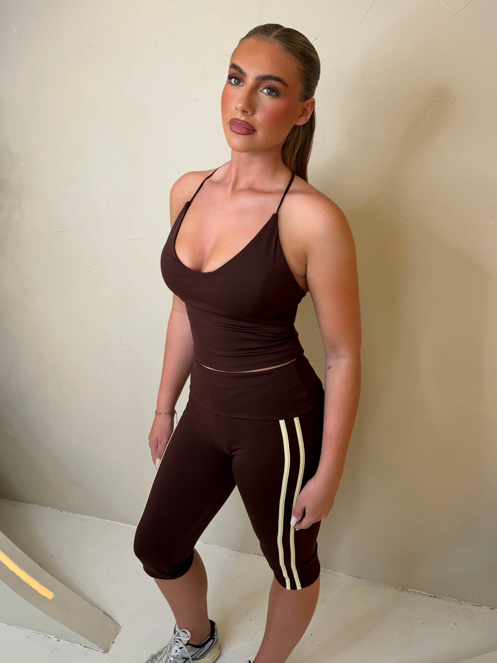 Forma Align Mocha Fold Over Capri Set