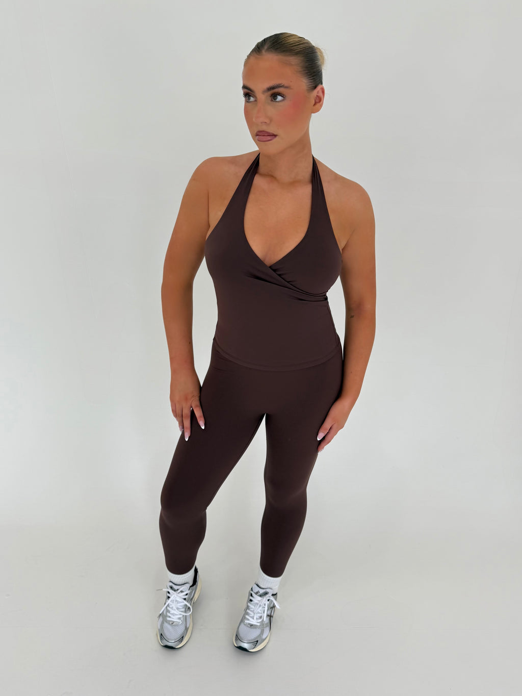 Forma Mocha SkinForm Sculpt V-Neck Activewear Set