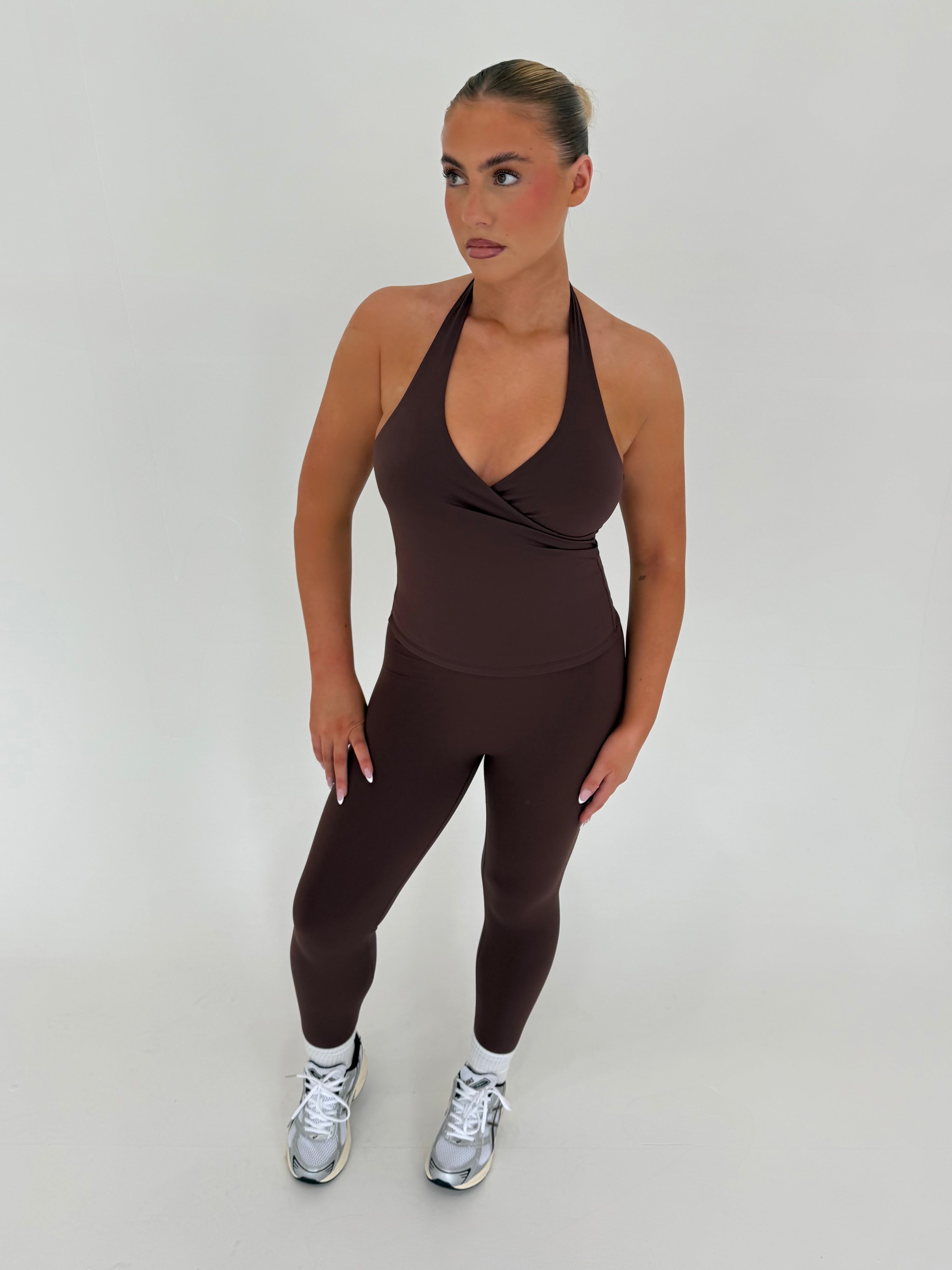 Forma Mocha SkinForm Sculpt V-Neck Activewear Set