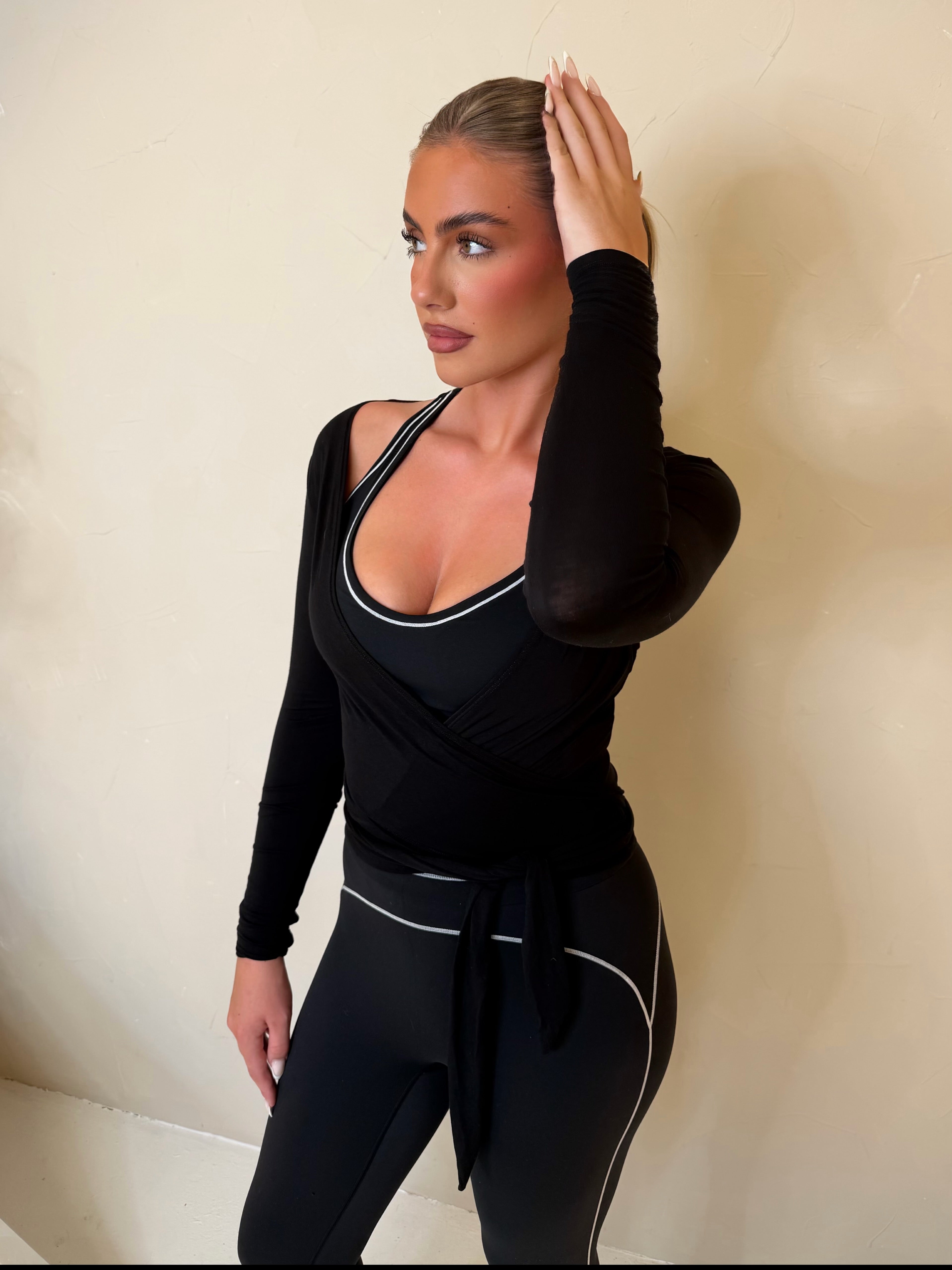 Forma Layer Black Wrap Top