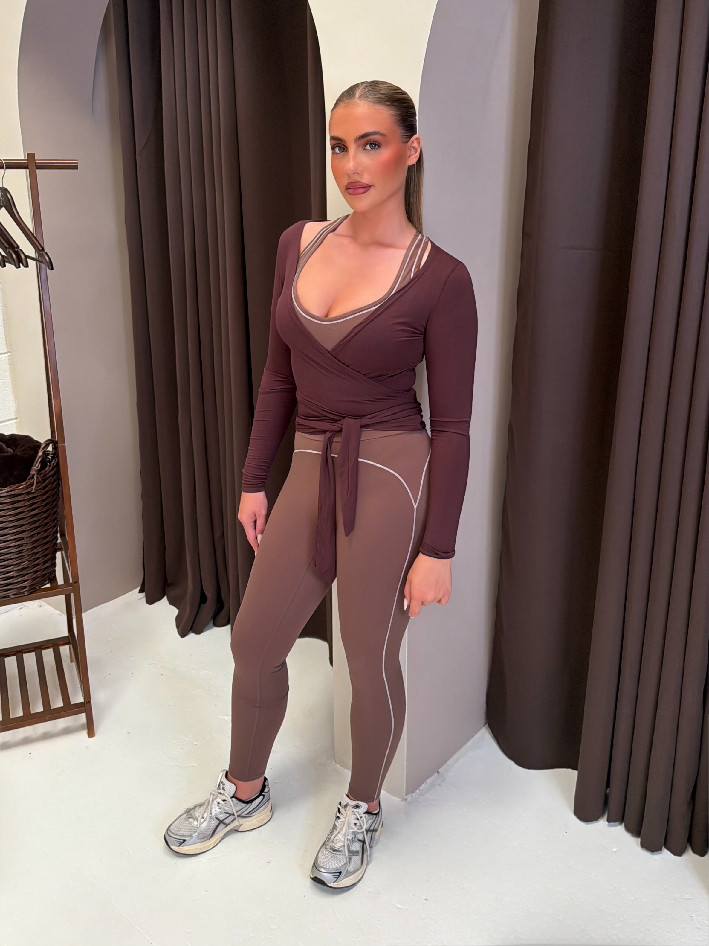 Forma Layer Mocha Wrap Top