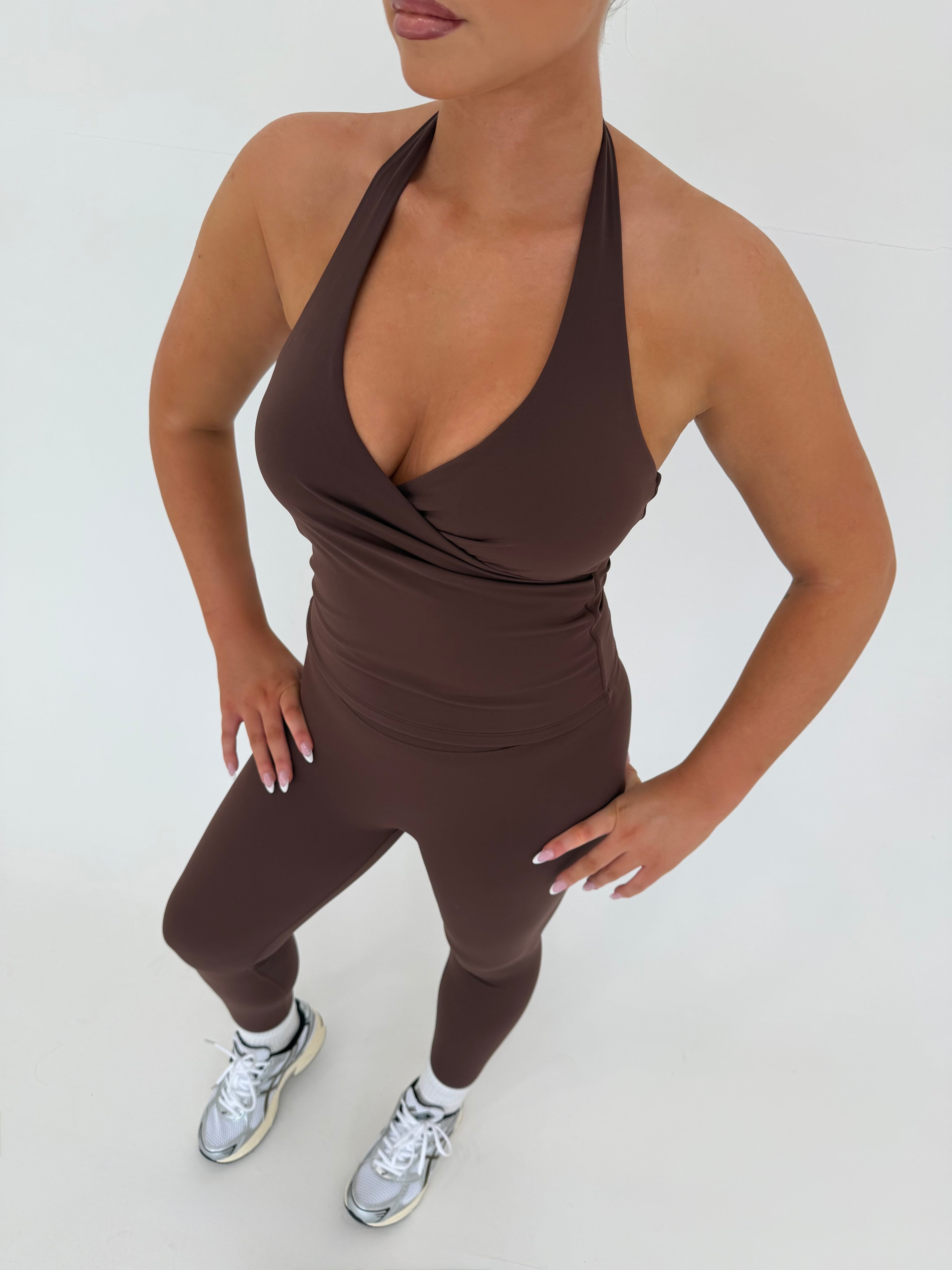 Forma Mocha SkinForm Sculpt V-Neck Activewear Set