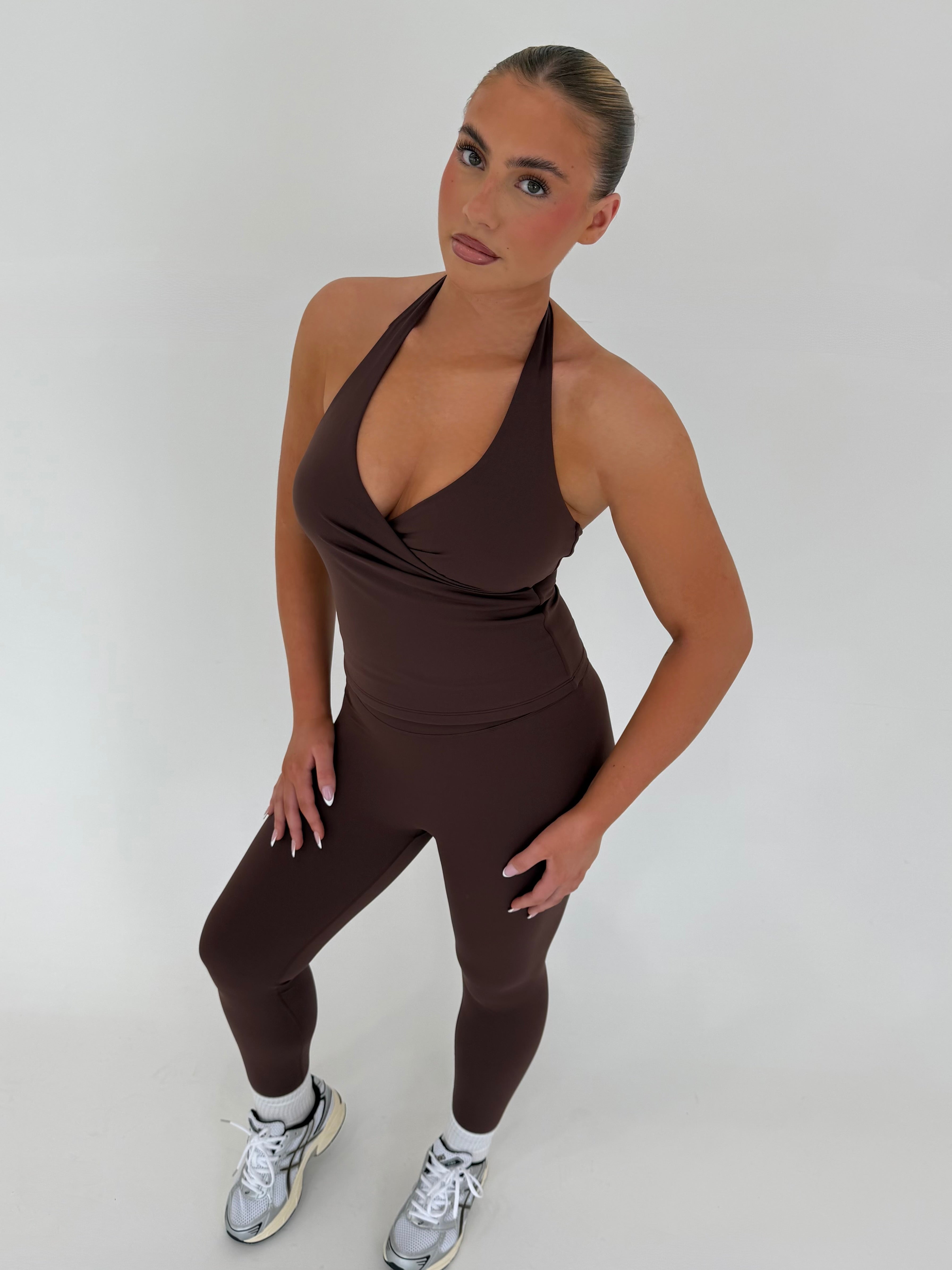 Forma Mocha SkinForm Sculpt V-Neck Activewear Set