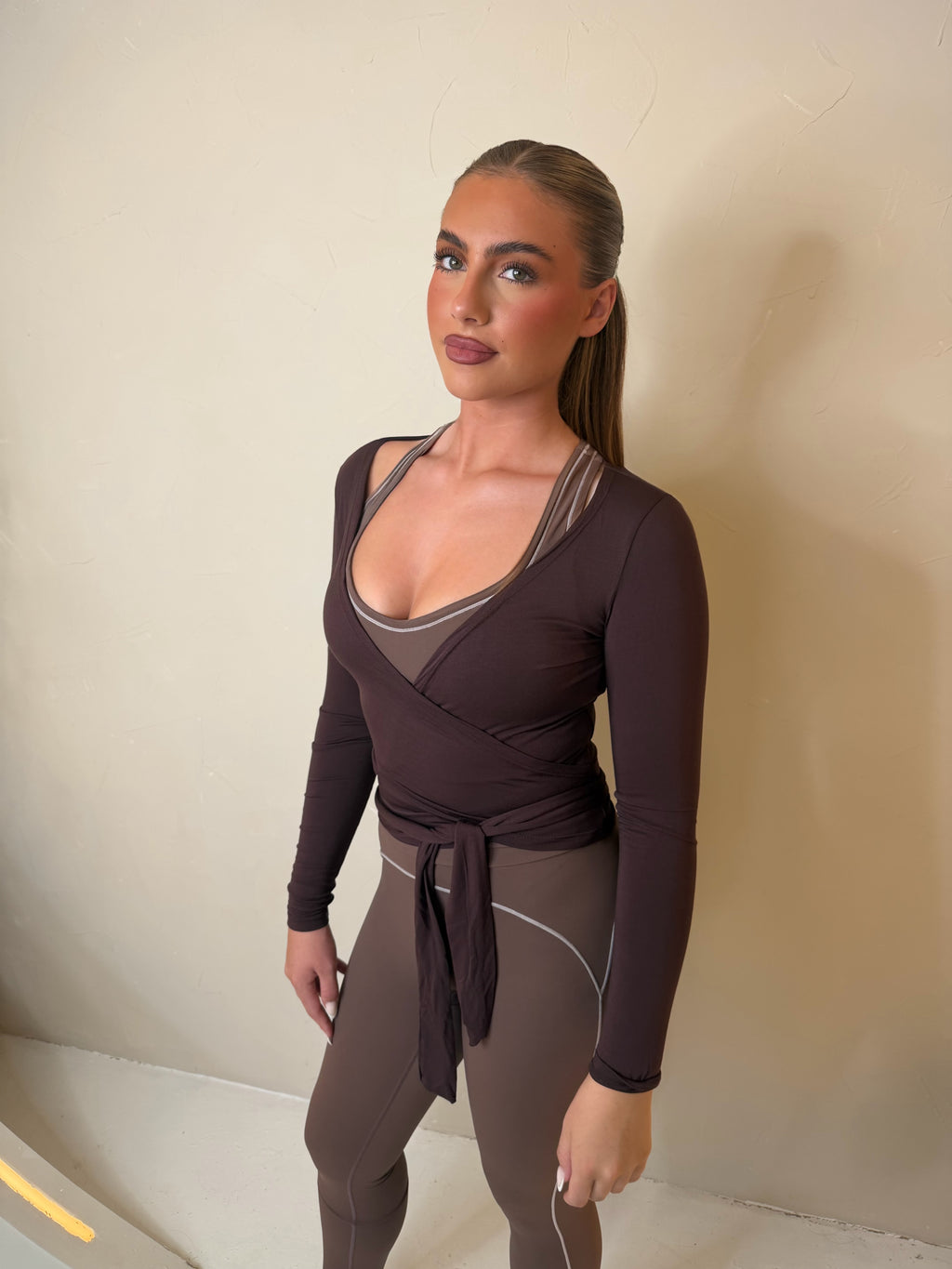 Forma Layer Mocha Wrap Top