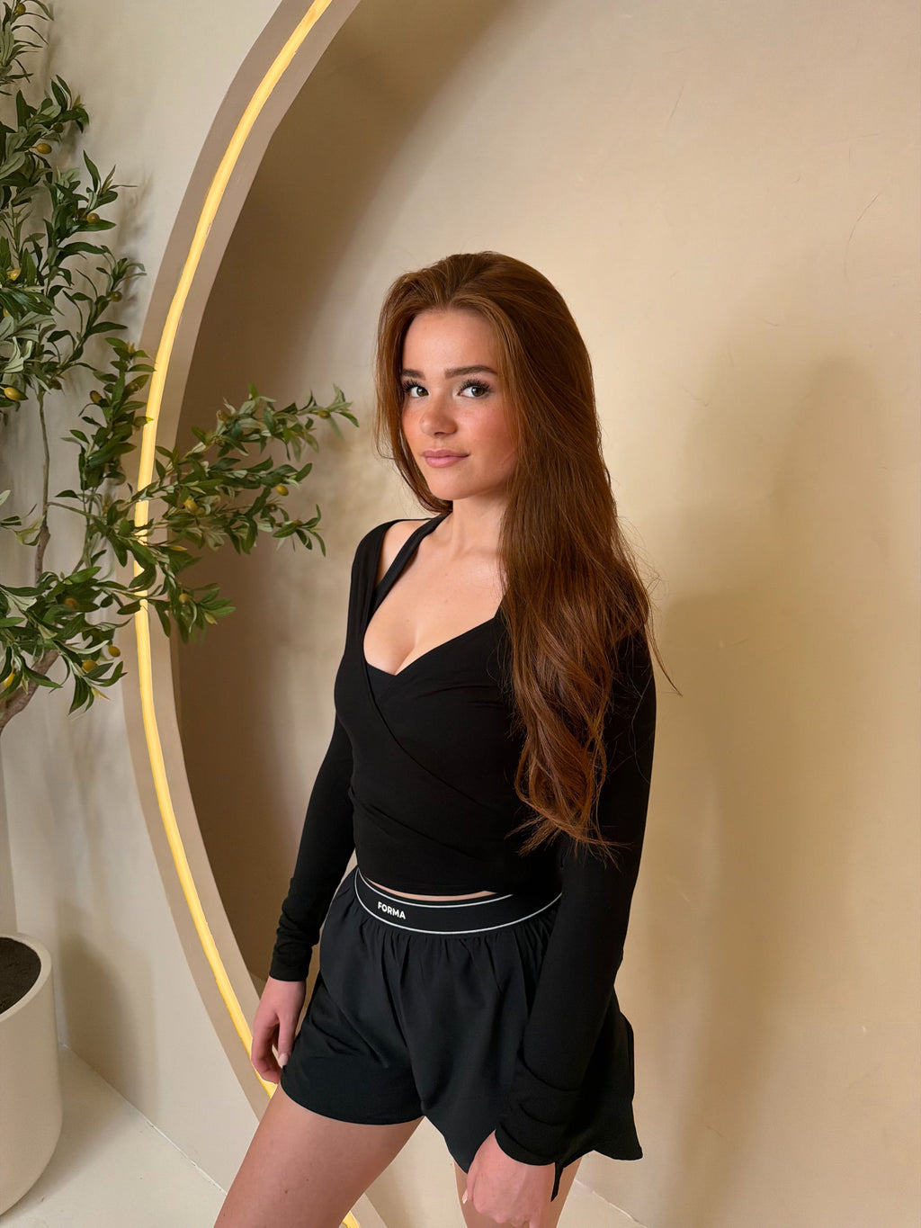 Forma Layer Black Wrap Top