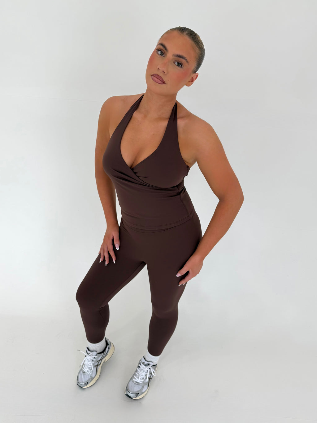 Forma Mocha SkinForm Sculpt V-Neck Activewear Set