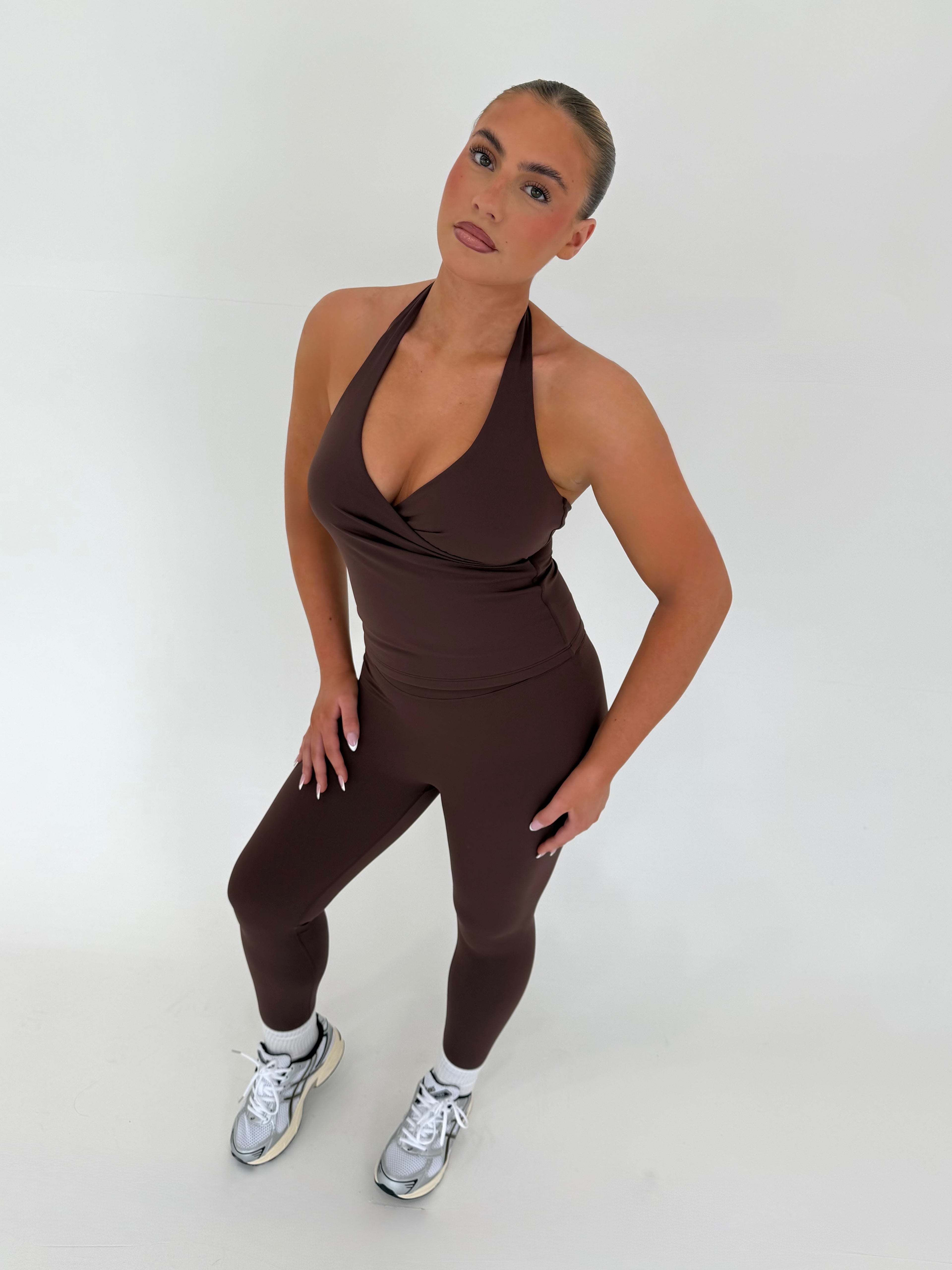 Forma Mocha SkinForm Sculpt V-Neck Activewear Set
