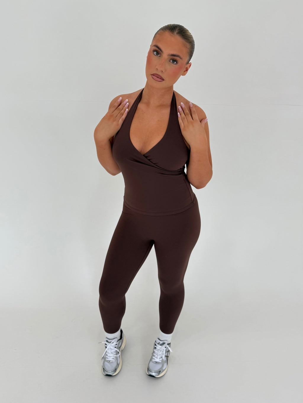 Forma Mocha SkinForm Sculpt V-Neck Activewear Set