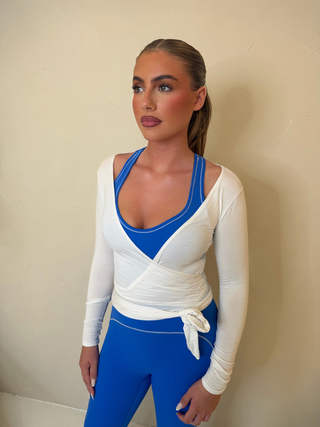Forma Layer White Wrap Top