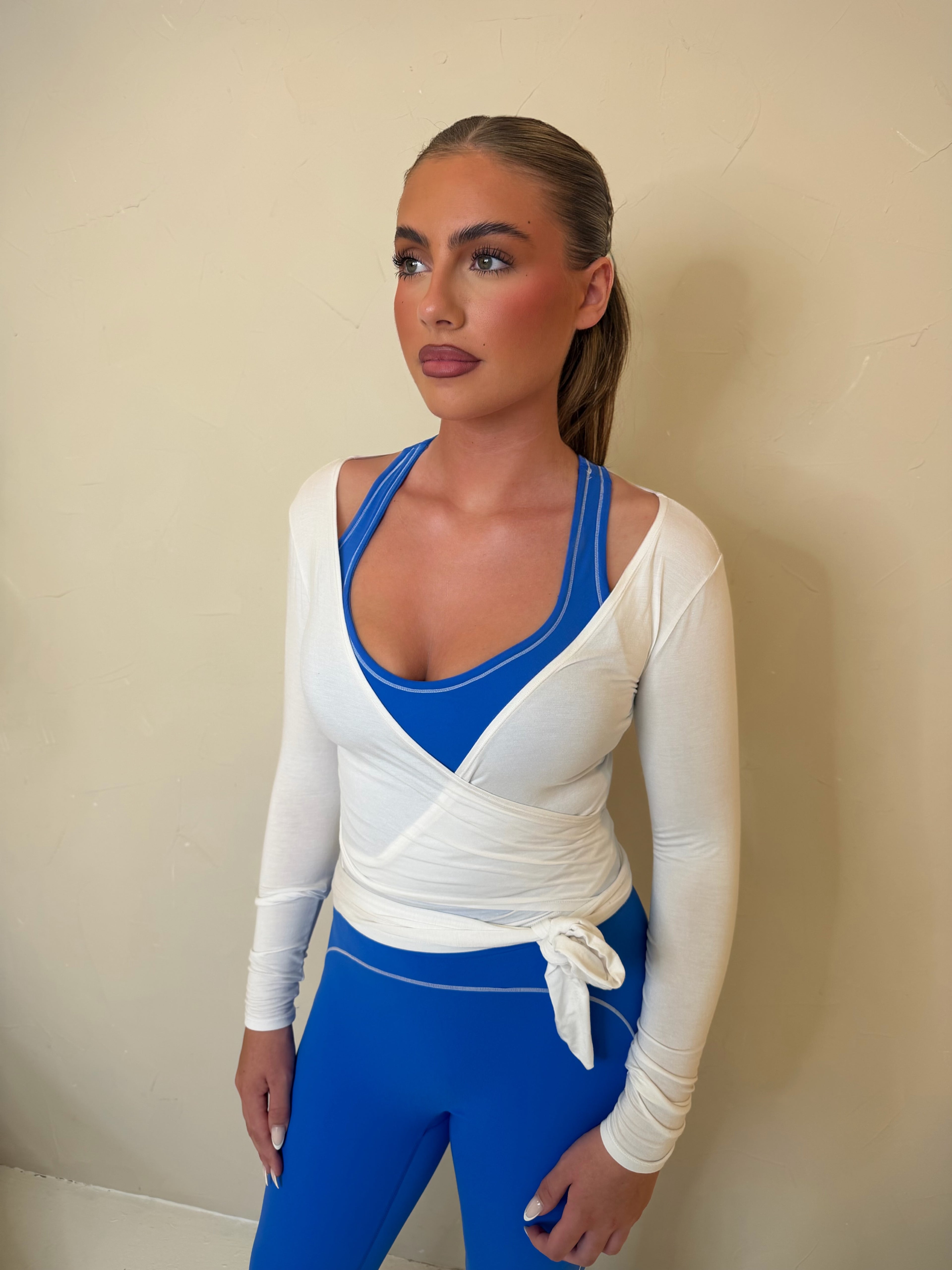 Forma Layer White Wrap Top