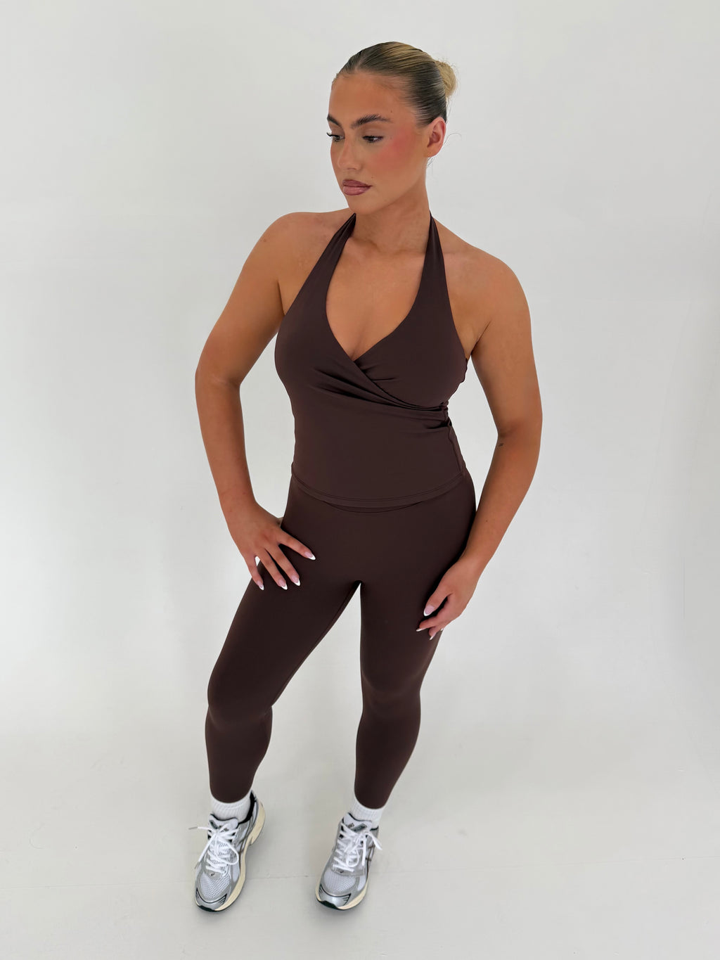 Forma Mocha SkinForm Sculpt V-Neck Activewear Set