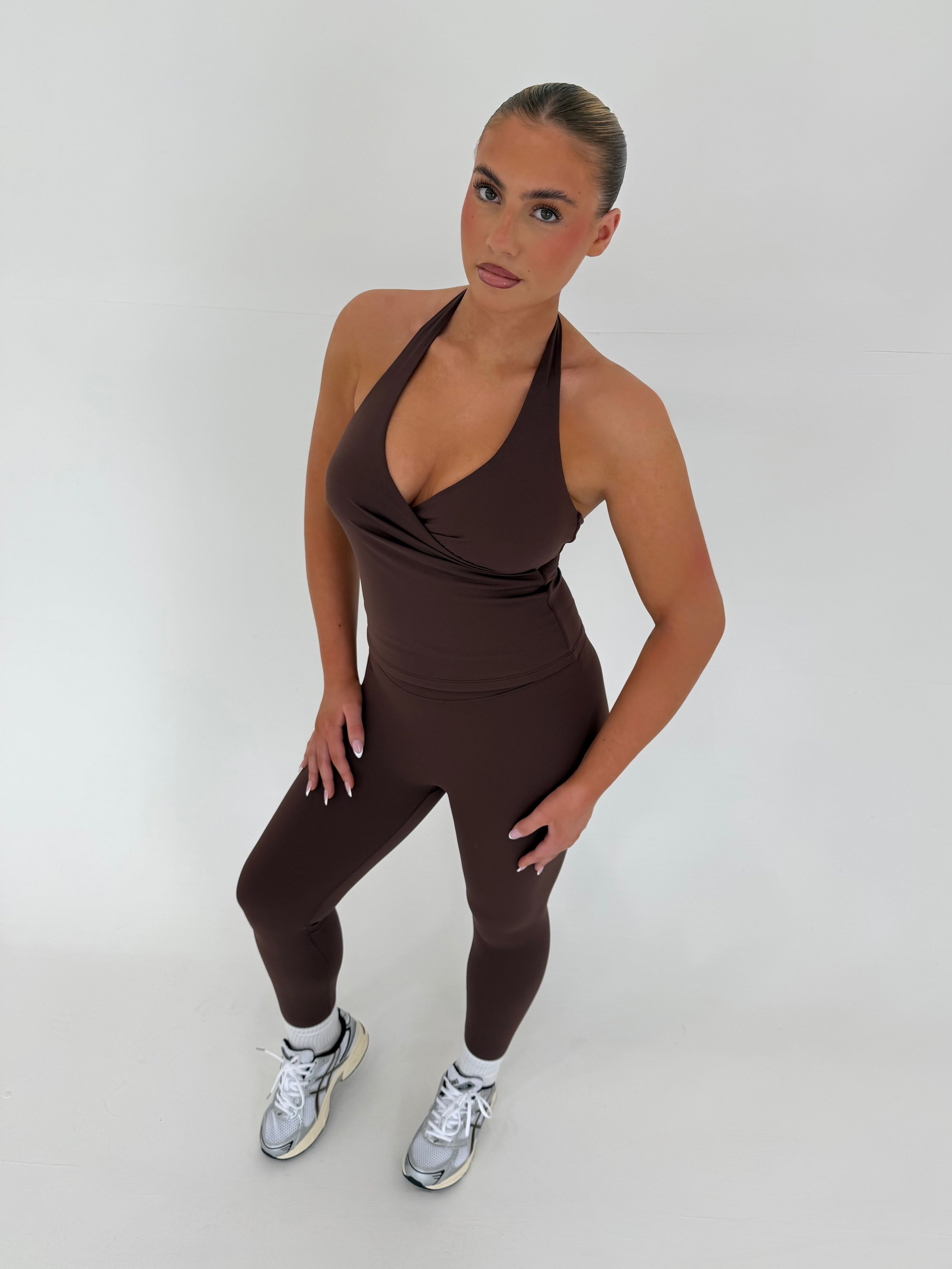 Forma Mocha SkinForm Sculpt V-Neck Activewear Set