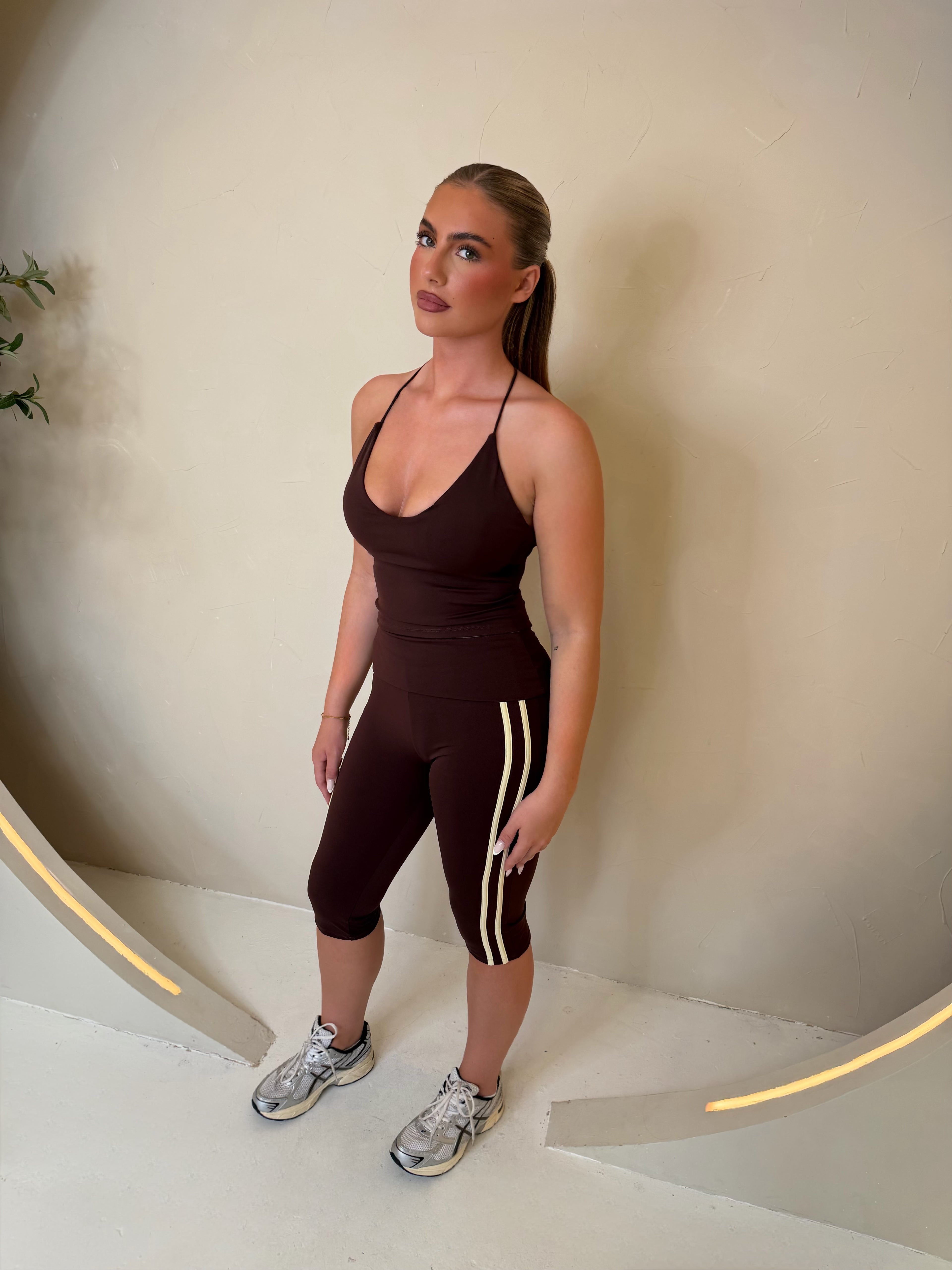 Forma Align Mocha Fold Over Capri Set