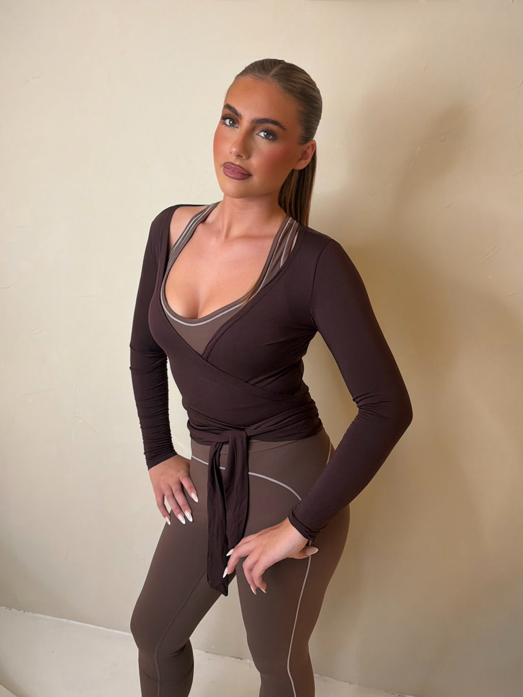 Forma Layer Mocha Wrap Top