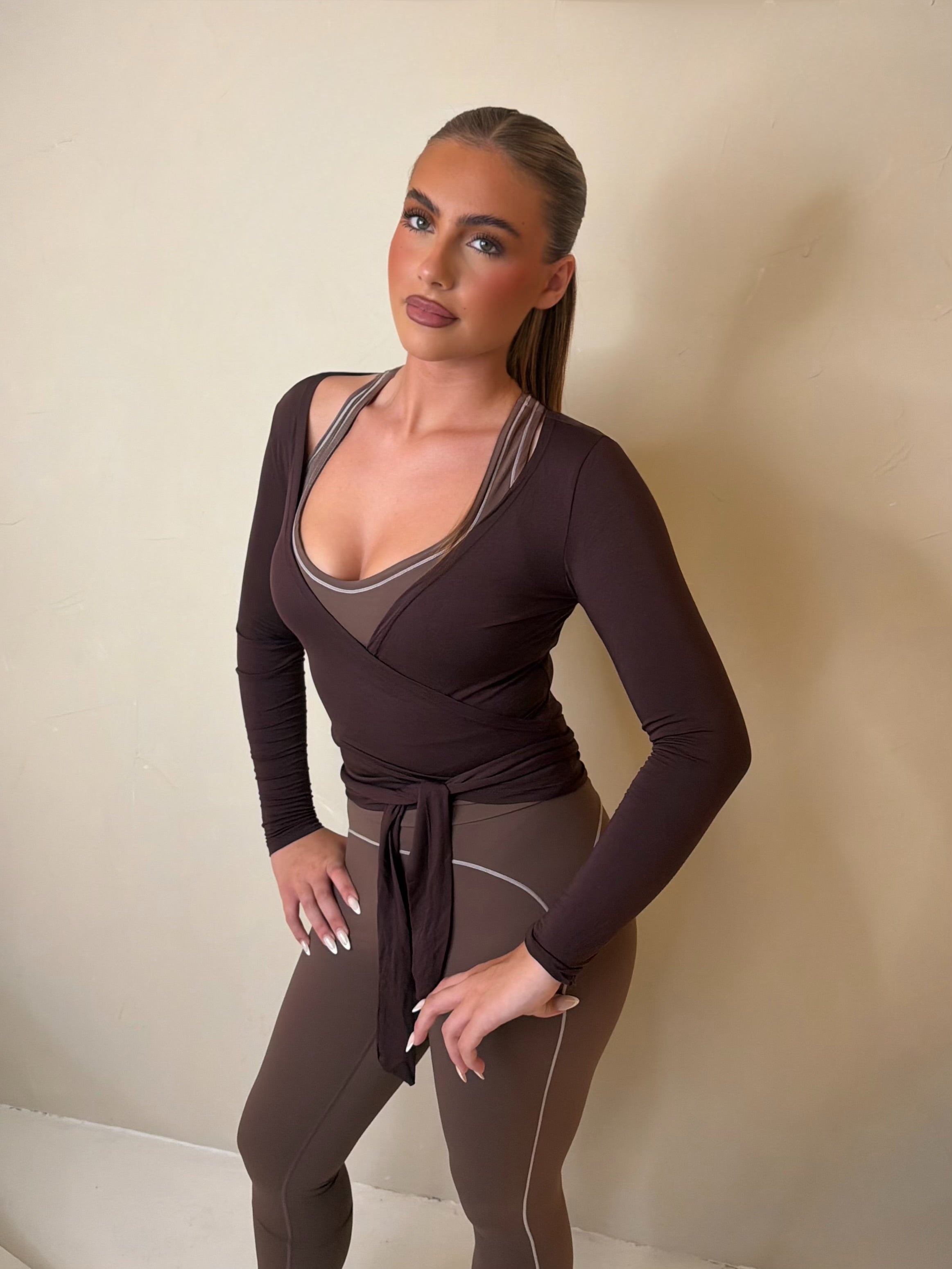 Forma Layer Mocha Wrap Top